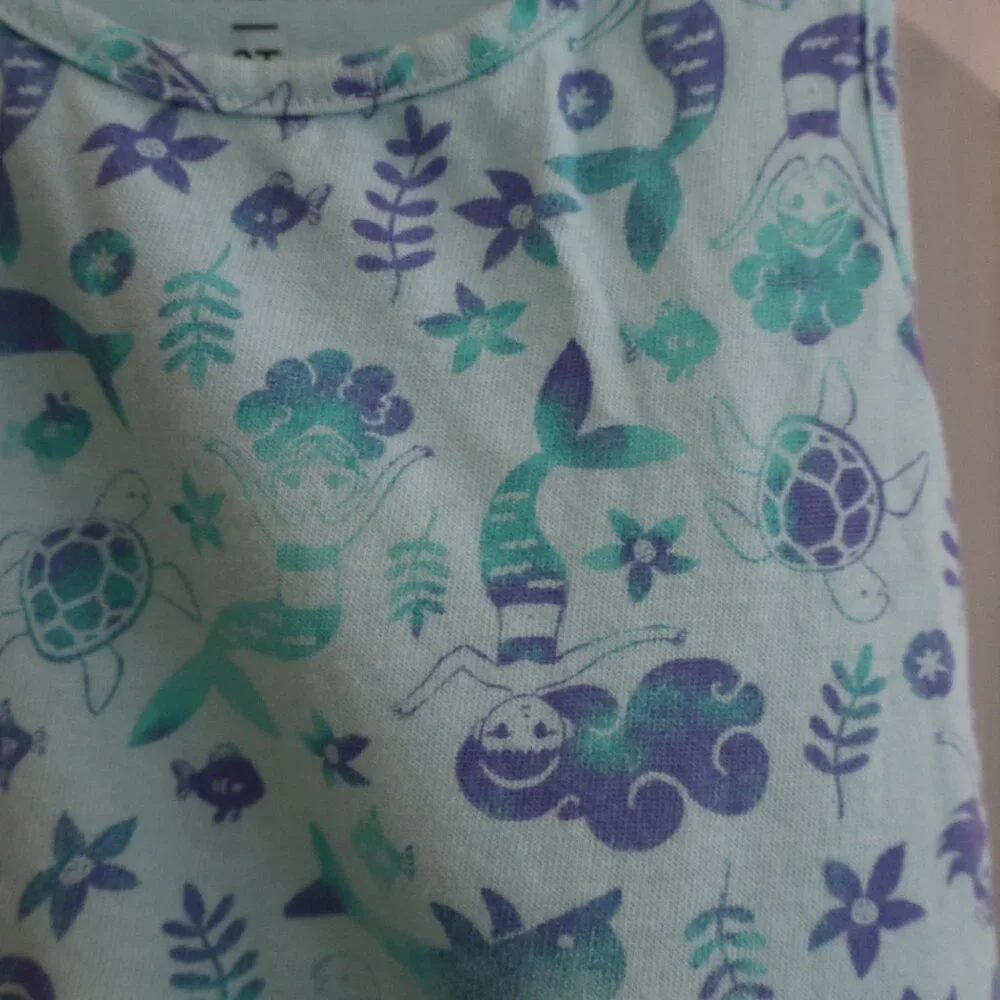 Girls Blue/Teal Mermaid dress 3T Tank Top Jumping Beans All Day Play - Picture 2 of 4